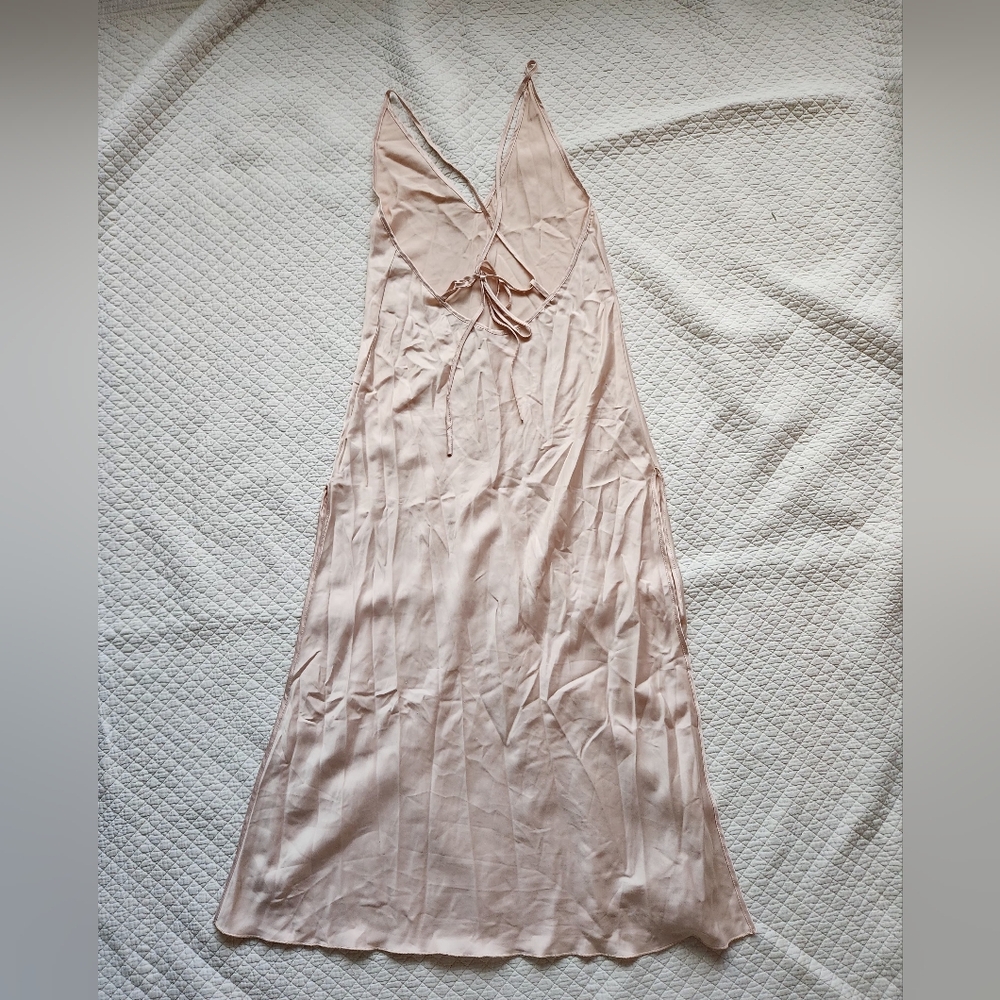 3/$12 Elegant Champagne Slip Dress - Picture 3 of 4